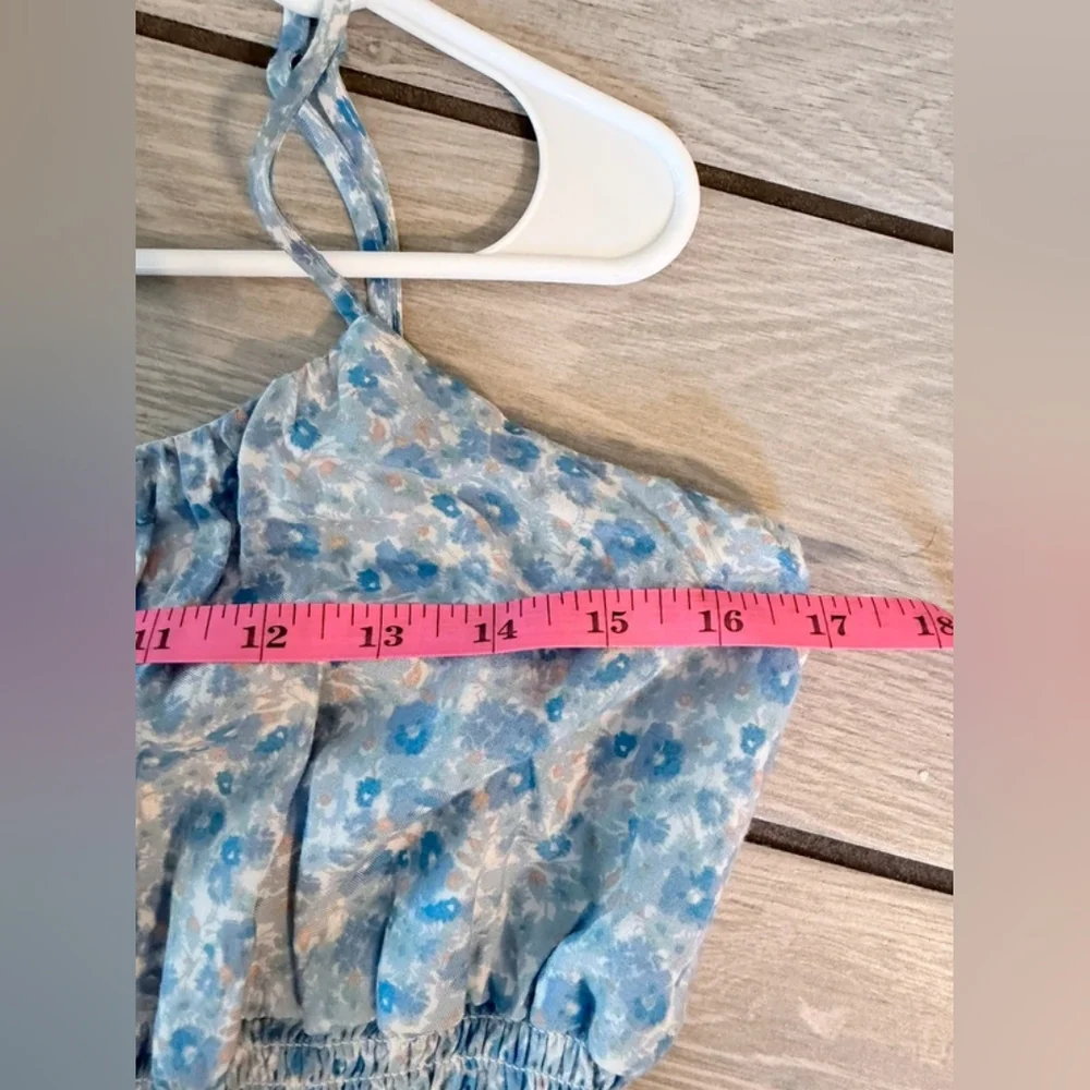 Light Blue Floral Smocked Sundress